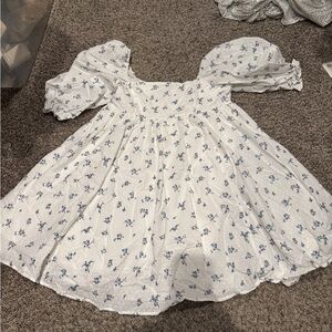 Altar'd State Ivory Dress with Blue Floral Design